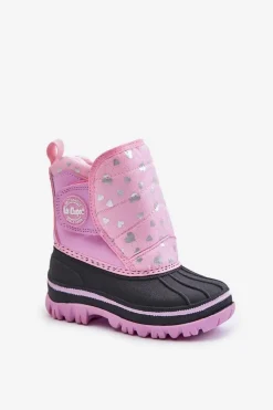 Chłopięce|Dziewczęce>Lee Cooper Śniegowce Dziecięce Na Rzep LCJ-24-44-2863K Różowe