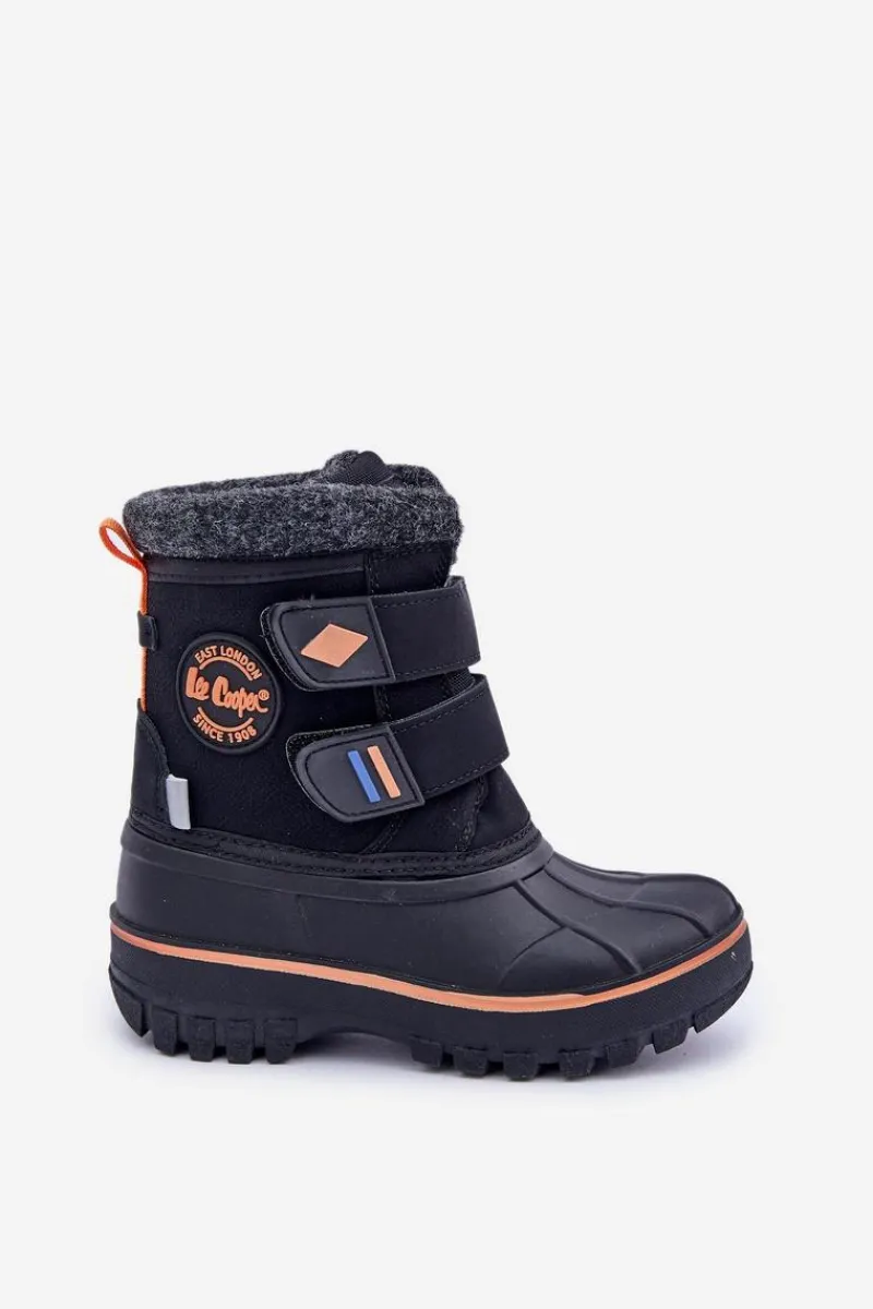 Best Lee Cooper Śniegowce Dziecięce Na Rzepy LCJ-24-44-2865K Czarne Czarny