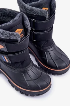Best Lee Cooper Śniegowce Dziecięce Na Rzepy LCJ-24-44-2865K Czarne Czarny