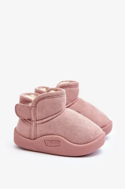 New Boto Śniegowce Dziecięce Ocieplane Futerkiem Różowe Benigna