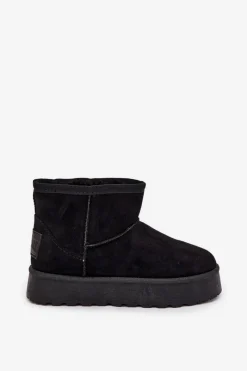 Chłopięce|Dziewczęce>Big Star Shoes Śniegowce Dziecięce Ocieplane Futerkiem Big Star SS374018 Czarne Czarny