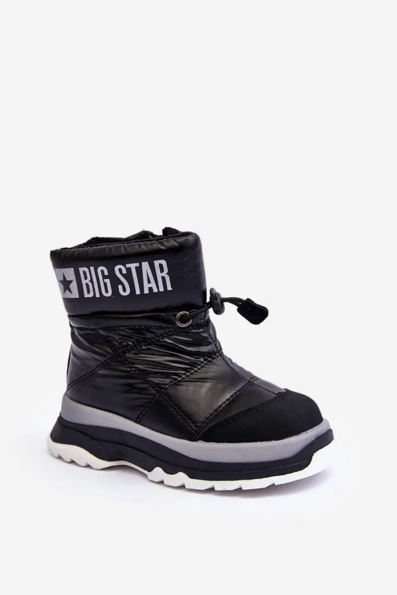 Online Śniegowce Dziecięce Ocieplane Na Suwak Czarne Big Star MM374195 Dzieci Chłopięce|Dziewczęce