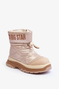 Chłopięce|Dziewczęce>Big Star Shoes Śniegowce Dziecięce Ocieplane Na Suwak Beżowe Big Star MM374197