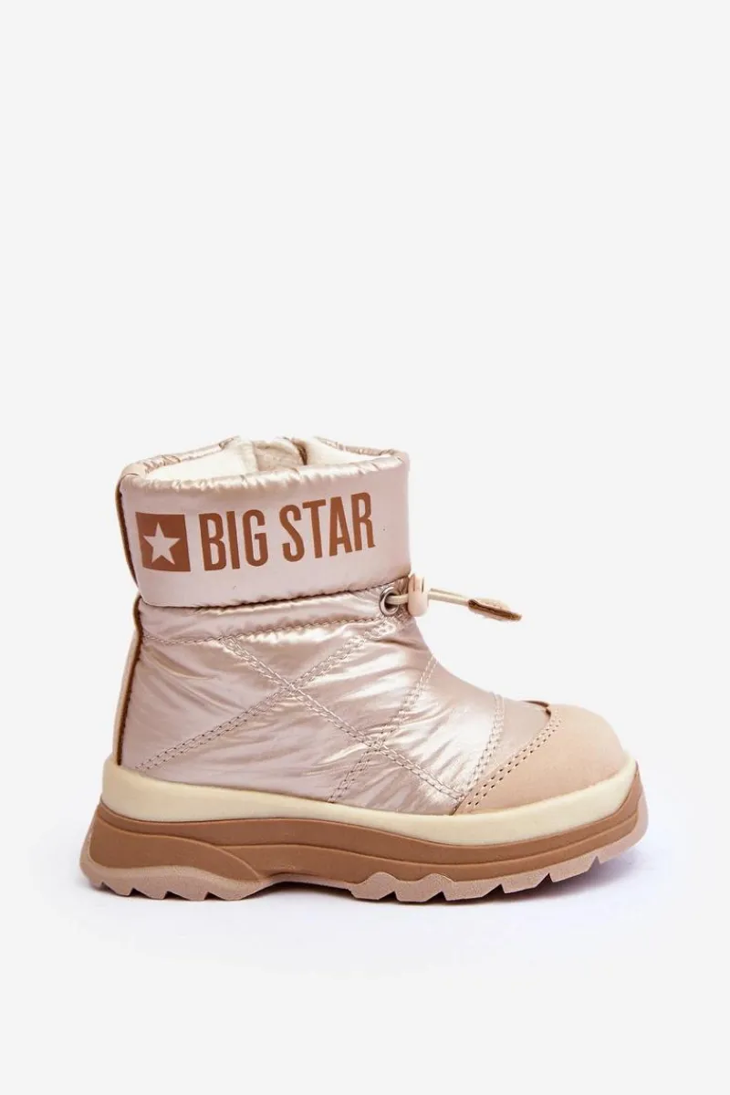 Chłopięce|Dziewczęce>Big Star Shoes Śniegowce Dziecięce Ocieplane Na Suwak Beżowe Big Star MM374197