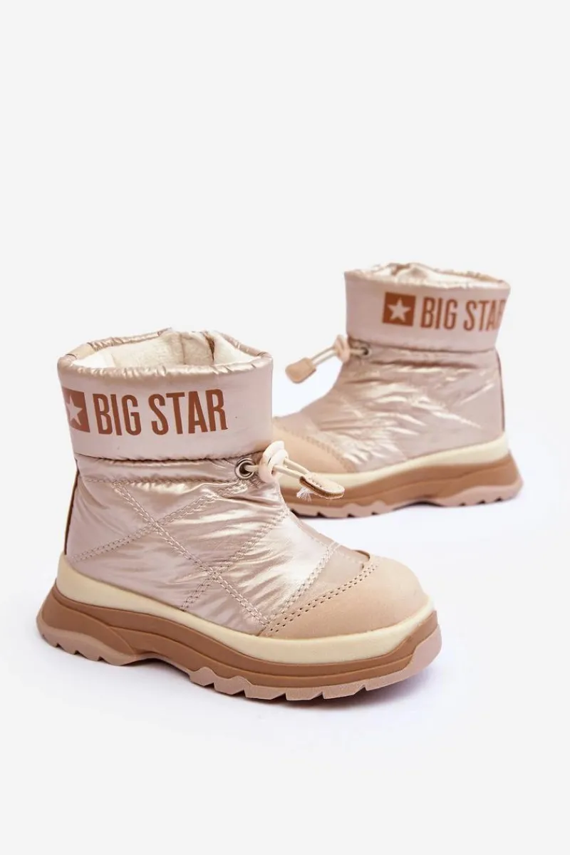 Chłopięce|Dziewczęce>Big Star Shoes Śniegowce Dziecięce Ocieplane Na Suwak Beżowe Big Star MM374197