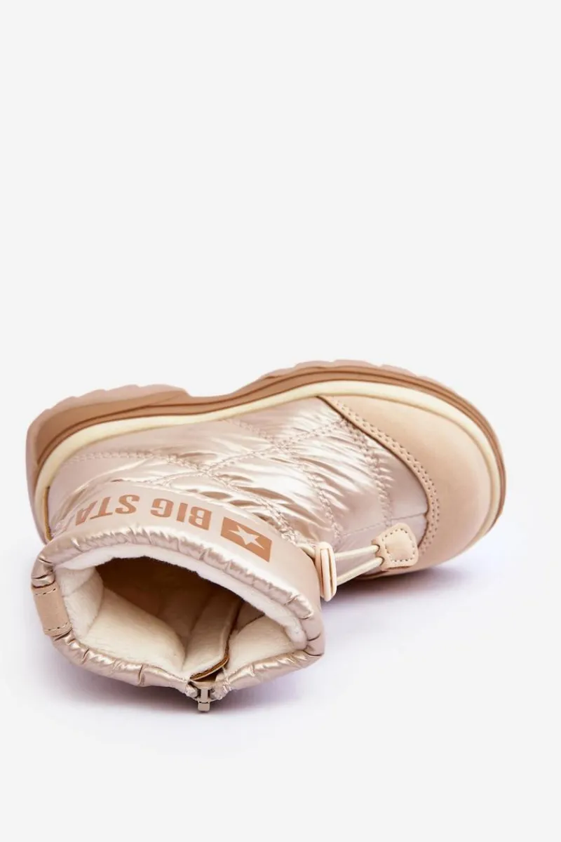 Chłopięce|Dziewczęce>Big Star Shoes Śniegowce Dziecięce Ocieplane Na Suwak Beżowe Big Star MM374197