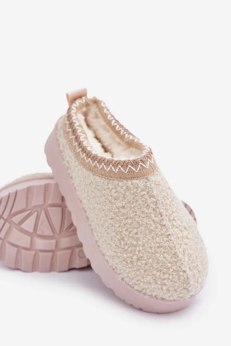 Discount Śniegowce Dziecięce Z Futerkiem Typu Baranek Jasnobeżowe Selathiel Dzieci Dziewczęce|Dziewczęce