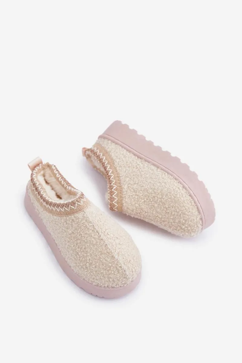 Discount Śniegowce Dziecięce Z Futerkiem Typu Baranek Jasnobeżowe Selathiel Dzieci Dziewczęce|Dziewczęce