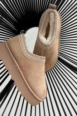 Clearance Śniegowce Dziecięce Z Haftem Beżowe Prina Dzieci Dziewczęce