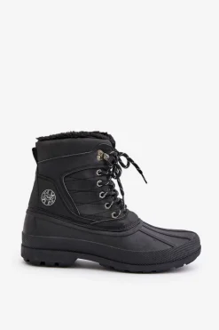 Sale Śniegowce Męskie LCJ-24-44-2872M Czarne Męskie Obuwie Trekkingowe Męskie|Botki Męskie