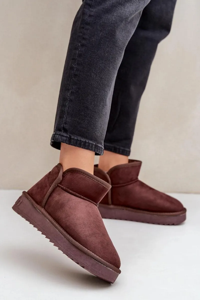 Śniegowce Damskie>D.Franklin Śniegowce Na Platformie Damskie DFSH370010 Czekoladowe Brązowy