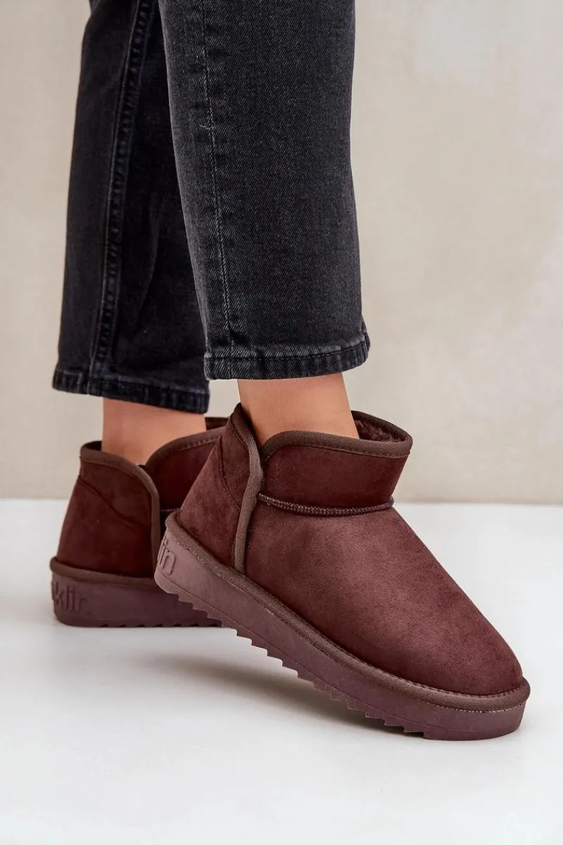 Śniegowce Damskie>D.Franklin Śniegowce Na Platformie Damskie DFSH370010 Czekoladowe Brązowy