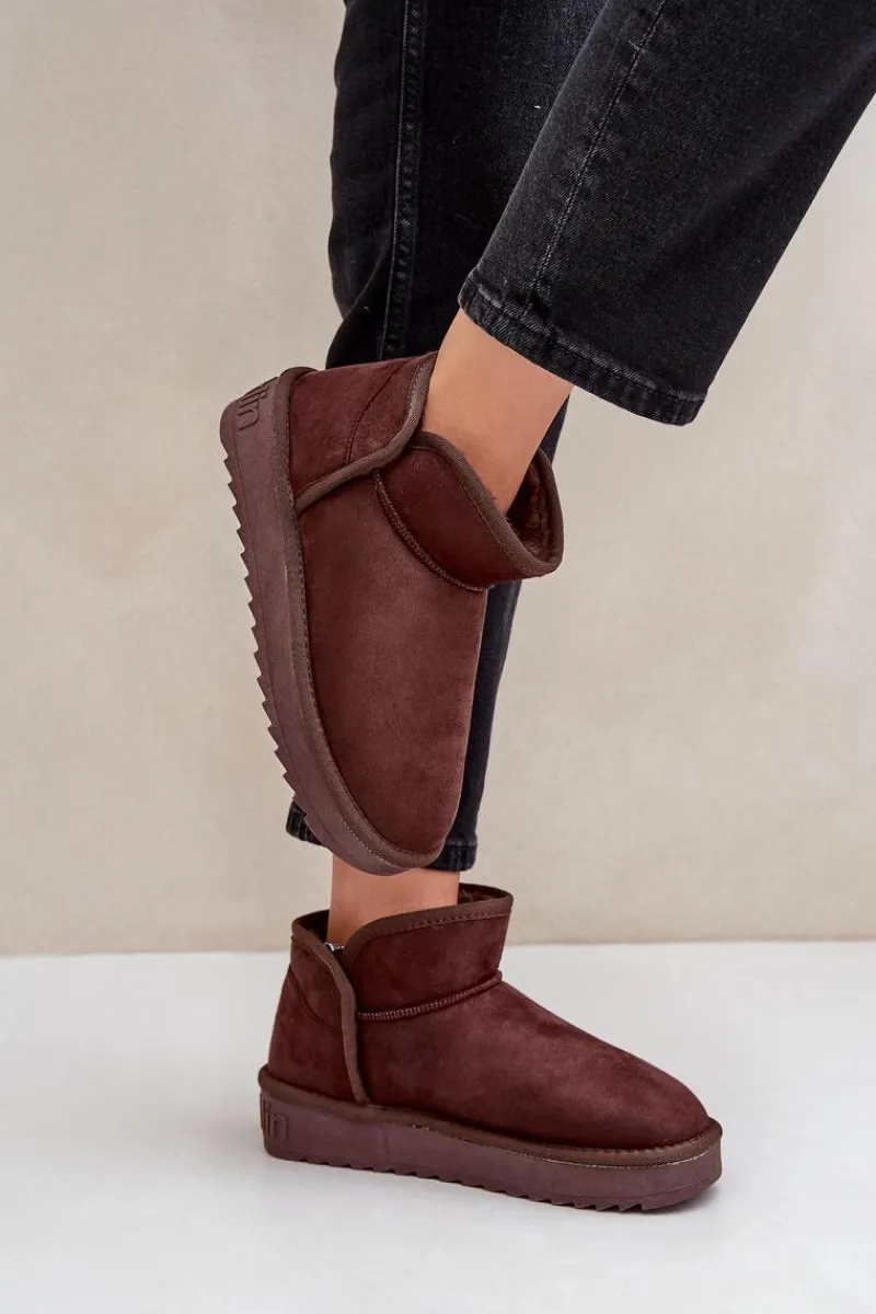 Śniegowce Damskie>D.Franklin Śniegowce Na Platformie Damskie DFSH370010 Czekoladowe Brązowy