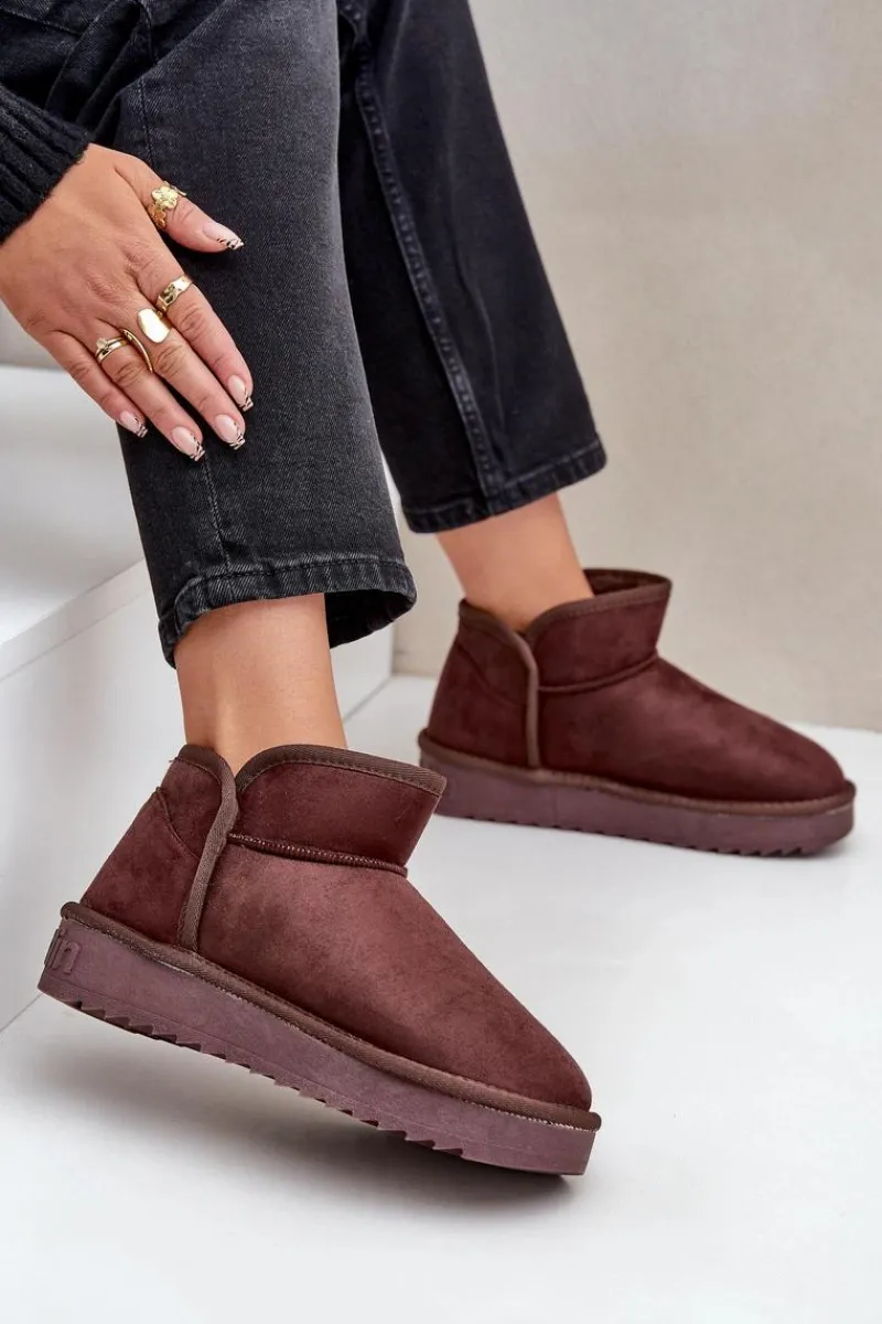 Śniegowce Damskie>D.Franklin Śniegowce Na Platformie Damskie DFSH370010 Czekoladowe Brązowy