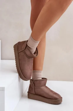 Clearance Śniegowce Na Platformie Damskie DFSH370010 Taupe Damskie Śniegowce Damskie