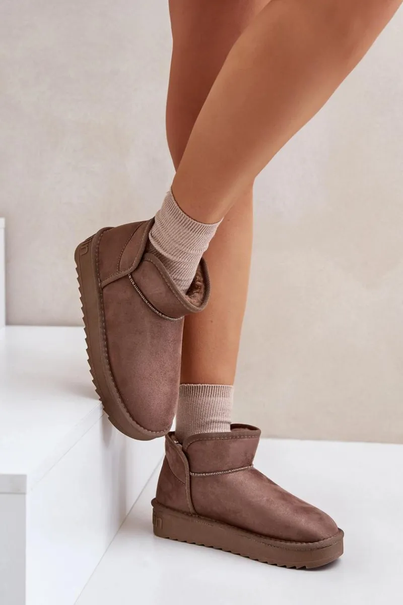 Clearance Śniegowce Na Platformie Damskie DFSH370010 Taupe Damskie Śniegowce Damskie