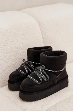 Clearance Śniegowce Na Platformie DFSH371015 Czarne Damskie Śniegowce Damskie