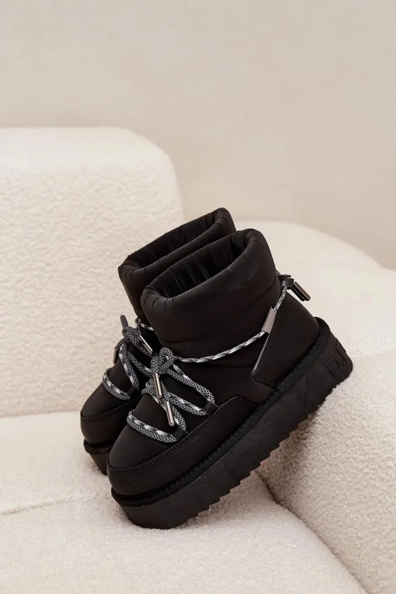 Clearance Śniegowce Na Platformie DFSH371015 Czarne Damskie Śniegowce Damskie
