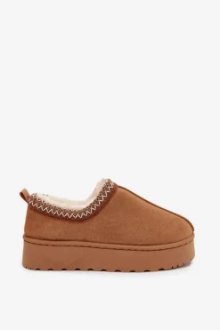 Śniegowce Niskie Damskie Z Haftem Na Platformie Camel Taliah Damskie Śniegowce Damskie