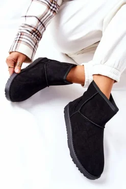 Sale Evento Śniegowce Ocieplane Futerkiem Czarne Vicandi Czarny