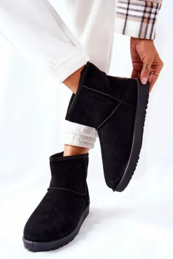 Sale Evento Śniegowce Ocieplane Futerkiem Czarne Vicandi Czarny