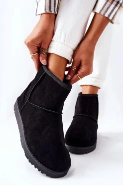 Sale Evento Śniegowce Ocieplane Futerkiem Czarne Vicandi Czarny