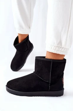 Sale Evento Śniegowce Ocieplane Futerkiem Czarne Vicandi Czarny