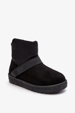 Śniegowce Damskie>Big Star Shoes Śniegowce Ocieplane Na Platformie Czarne Big Star MM274151 Czarny