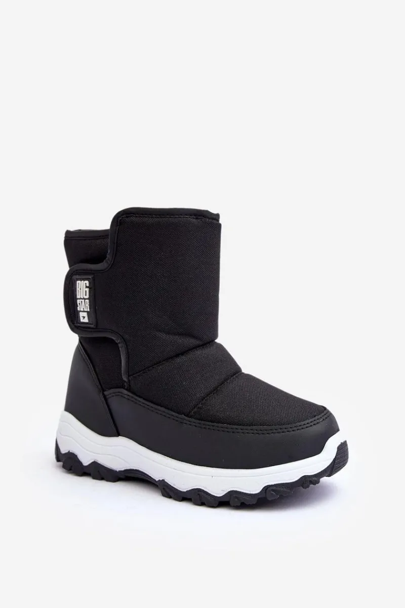 Big Star Shoes Śniegowce Ocieplane Na Rzep Dziecięce Czarne Big Star MM374119