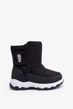 Big Star Shoes Śniegowce Ocieplane Na Rzep Dziecięce Czarne Big Star MM374119