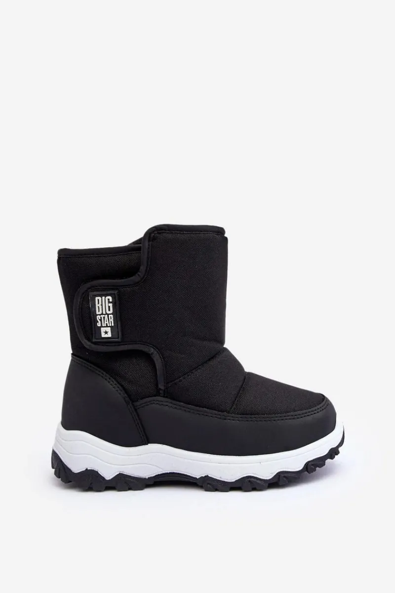 Big Star Shoes Śniegowce Ocieplane Na Rzep Dziecięce Czarne Big Star MM374119