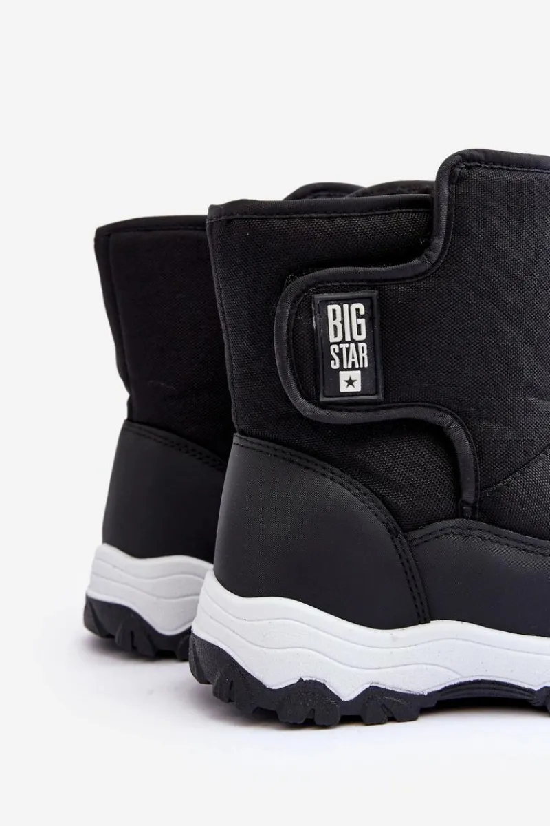 Big Star Shoes Śniegowce Ocieplane Na Rzep Dziecięce Czarne Big Star MM374119