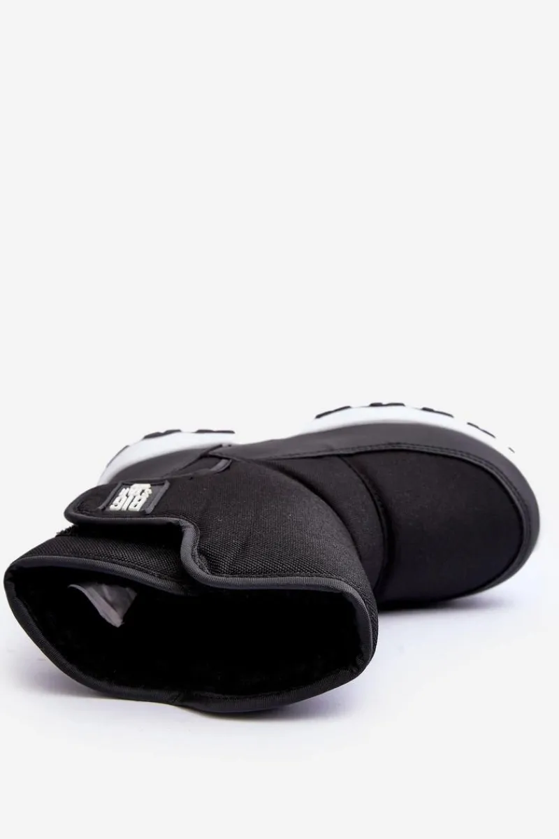 Big Star Shoes Śniegowce Ocieplane Na Rzep Dziecięce Czarne Big Star MM374119