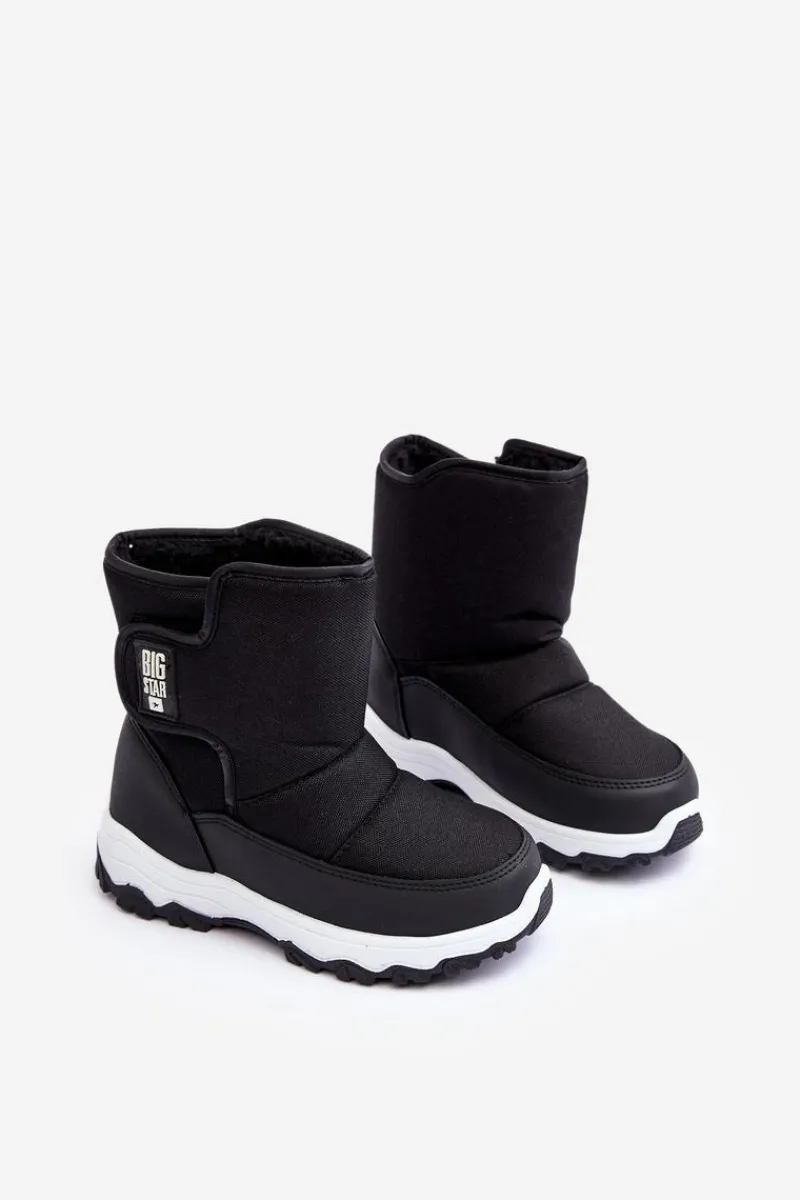 Big Star Shoes Śniegowce Ocieplane Na Rzep Dziecięce Czarne Big Star MM374119