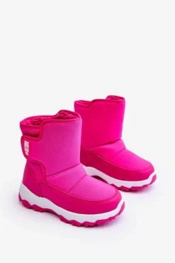 Online Śniegowce Ocieplane Na Rzep Dziecięce Różowe Big Star MM374121 Dzieci Dziewczęce