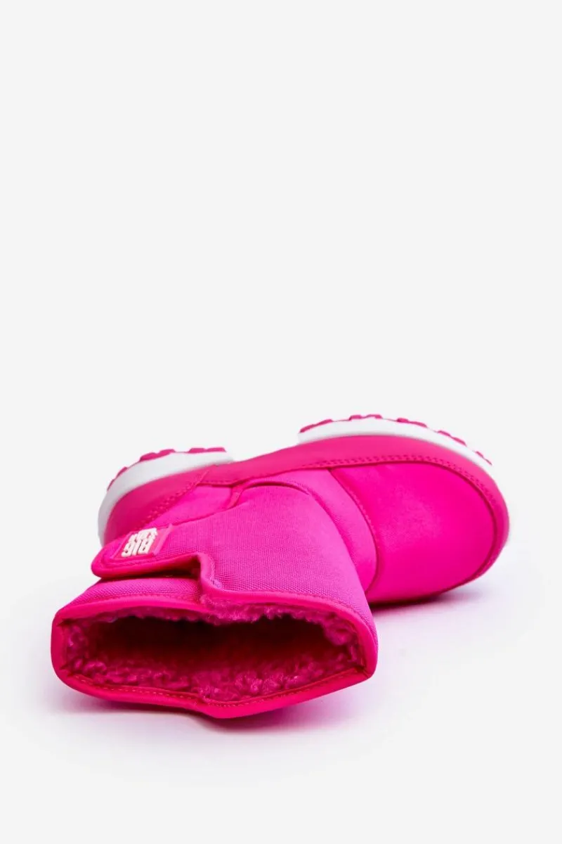 Online Śniegowce Ocieplane Na Rzep Dziecięce Różowe Big Star MM374121 Dzieci Dziewczęce