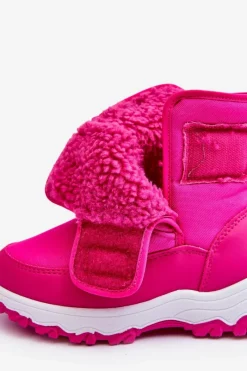 Online Śniegowce Ocieplane Na Rzep Dziecięce Różowe Big Star MM374121 Dzieci Dziewczęce
