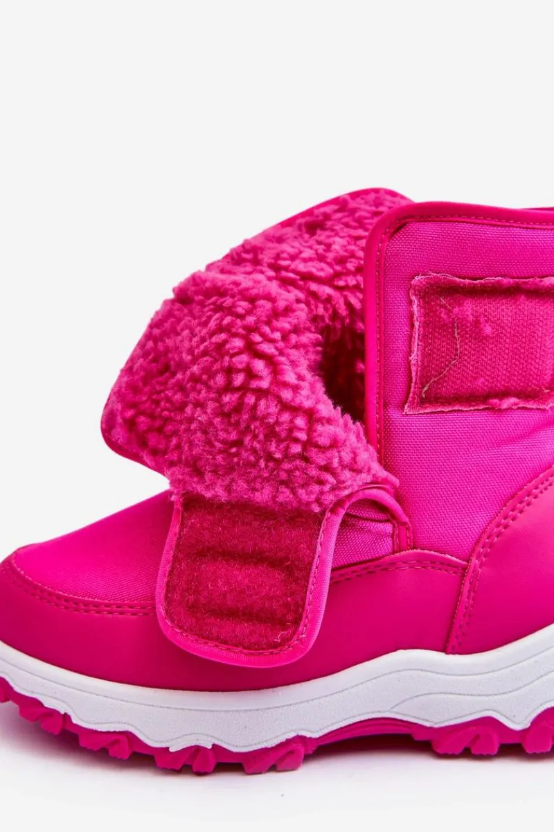 Online Śniegowce Ocieplane Na Rzep Dziecięce Różowe Big Star MM374121 Dzieci Dziewczęce