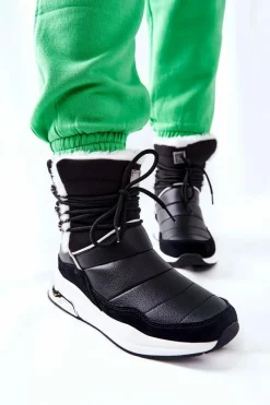 Sale Big Star Shoes Śniegowce Wiązane Big Star II274279 Czarne