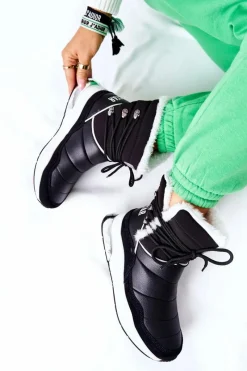 Sale Big Star Shoes Śniegowce Wiązane Big Star II274279 Czarne