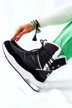 Sale Big Star Shoes Śniegowce Wiązane Big Star II274279 Czarne