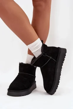 Śniegowce Damskie></noscript>Buty damskie Vinceza Śniegowce Z Naturalnego Zamszu Ocieplane Futerkiem Vinceza 97961 Czarne Czarny