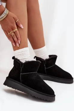 Śniegowce Damskie></noscript>Buty damskie Vinceza Śniegowce Z Naturalnego Zamszu Ocieplane Futerkiem Vinceza 97961 Czarne Czarny