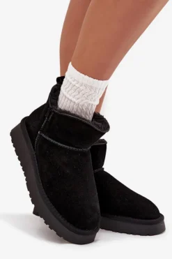 Śniegowce Damskie></noscript>Buty damskie Vinceza Śniegowce Z Naturalnego Zamszu Ocieplane Futerkiem Vinceza 97961 Czarne Czarny