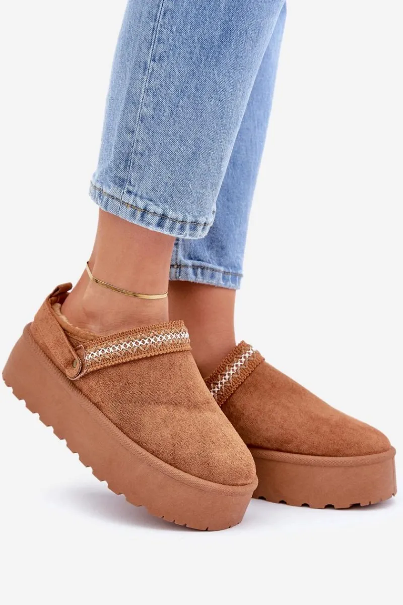 New Śniegowce Z Ozdobnym Haftem Camel Selithria Damskie Śniegowce Damskie|Kapcie Klasyczne