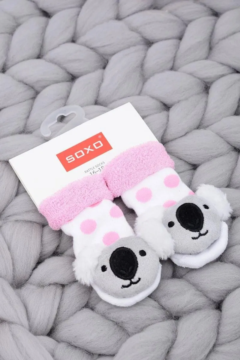 Skarpetki|Skarpetki>Boto Niemowlęce Skarpetki z Grzechotką Miś Koala Soxo