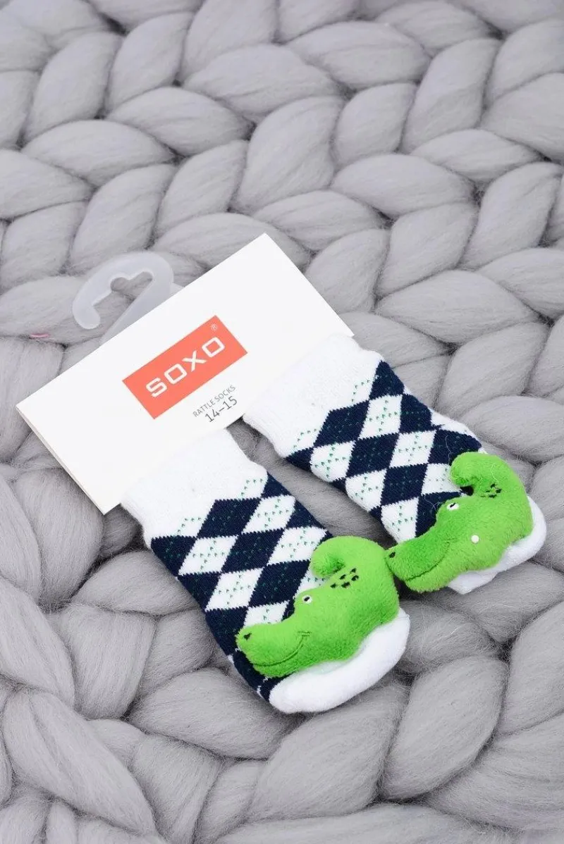 Skarpetki|Skarpetki>Boto Niemowlęce Skarpetki z Grzechotką Krokodyl Soxo
