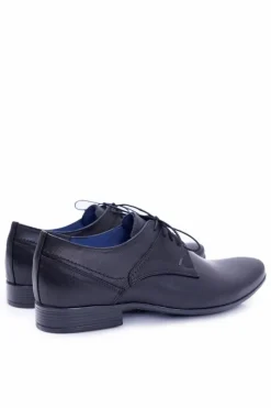 Clearance Boto Nikopol 1622 Męskie Czarne Skórzane Wizytowe Półbuty