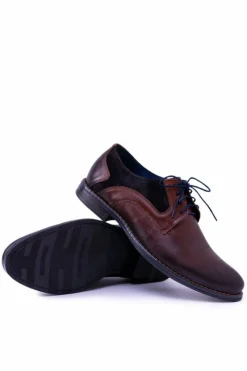 Półbuty Casual>Boto Nikopol Brązowe Skórzane Męskie Półbuty Zinedine