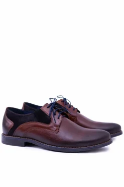 Półbuty Casual></noscript>Boto Nikopol Brązowe Skórzane Męskie Półbuty Zinedine